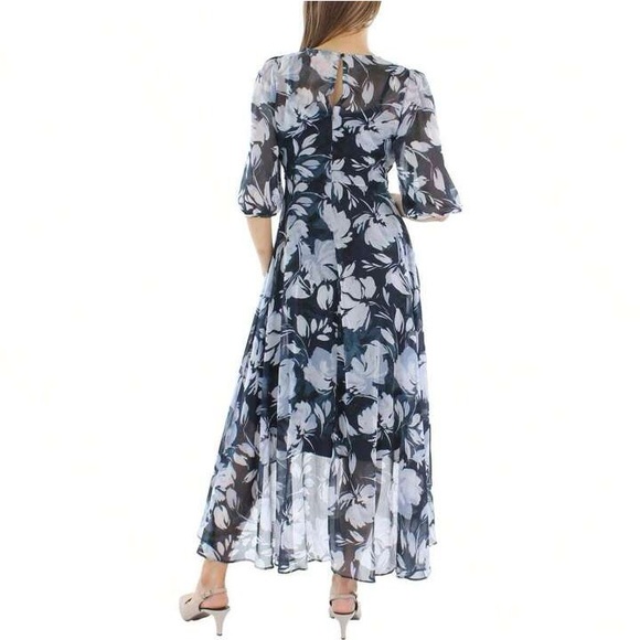 Calvin Klein High Low Midi Navy Dress size 12 - Picture 5 of 7